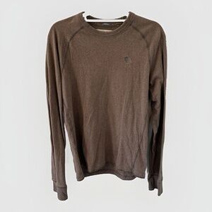 VINTAGE Abercrombie & Fitch Shirt Mens Small Grey Muscle Y2K 90s Thermal Striped